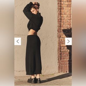 Free People Hailee Turtleneck Sweater Midi Skirt Set Black Size L